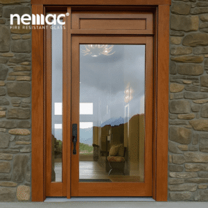 EI45 Fire-Rated Glass Door – Single Leaf, One-Way Opening