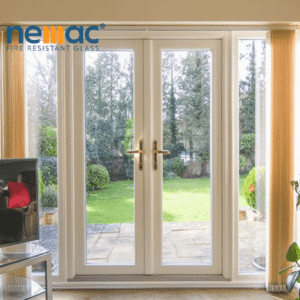 EI30 Double-Leaf Single-Swing Fire-Rated Glass Door