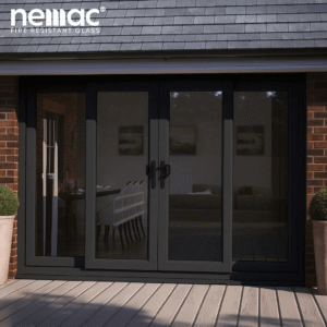 EI45 Double-Leaf Single-Swing Fire-Rated Glass Door